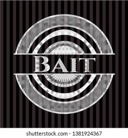 Bait silvery badge or emblem. Vector Illustration. Mosaic.