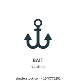 Bait vector icon on white background. Flat vector bait icon symbol sign from modern nautical collection for mobile concept and web apps design.