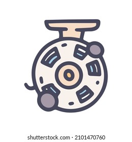 baitcasting reel color vector doodle simple icon