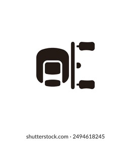 Baitcasting reel icon. Flat silhouette version.