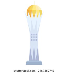 Baiterek of Astana city vector illustration. Simple and minimalistic icon of Bayterek