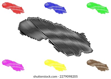 Baixio municipality (Ceará state, Municipalities of Brazil, Federative Republic of Brazil) map vector illustration, scribble sketch Baixio map