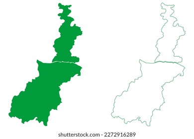 Baixo Guandu municipality (Espírito Santo state, Municipalities of Brazil, Federative Republic of Brazil) map vector illustration, scribble sketch map