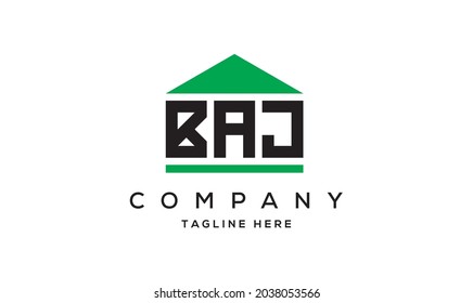 Logotipo creativo de tres letras de BAJ 