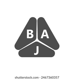 BAJ letter logo design on white background. Creative  modern BAJ letter logo design. Vector design.
Letters BAJ, BAJ logo  vector template.