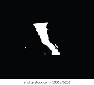 Baja California outline map Mexico state 