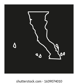 Baja California region map, country of Mexico