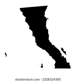 Baja California state map, administrative divisions of the country of Mexico. Vector illustration.