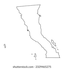 Baja California state map, administrative divisions of the country of Mexico. Vector illustration.