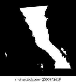 Baja California state map, administrative divisions of the country of Mexico. Vector illustration.