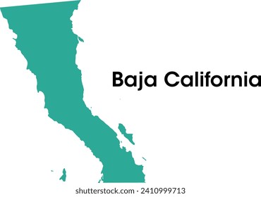 Baja California State map in mexico