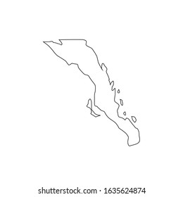 Baja California Sur region map, country of Mexico