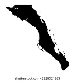 Baja California Sur state map, administrative division of the country of Mexico. Vector illustration.