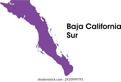 Baja California Sur State map in mexico