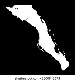 Baja California Sur state map, administrative division of the country of Mexico. Vector illustration.