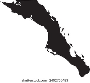 Baja California Sur (United Mexican States, Mexico, federal republic) map vector illustration, scribble sketch Estado Libre y Soberano de Baja California