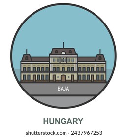 Baja. Cities and towns in Hungary. Flat landmark