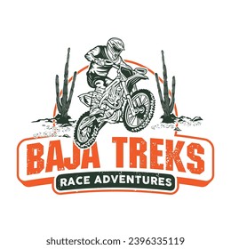 Baja Motocross racing vector illustration, perfect for race event logo and t shirt design