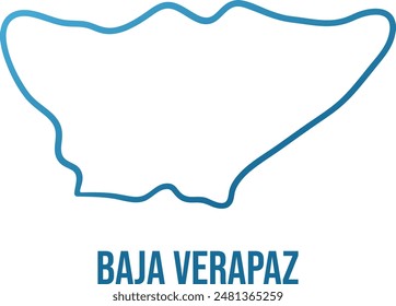 Baja Verapaz administrative department simplified map. Soft blue gradient line isolated vector illustration.