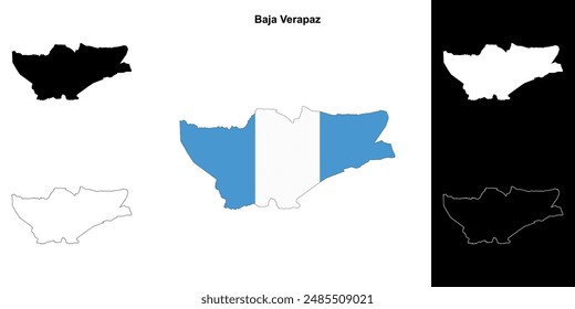 Baja Verapaz department outline map set