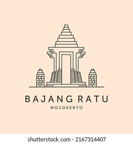bajang ratu temple icon line art logo vector symbol illustration design