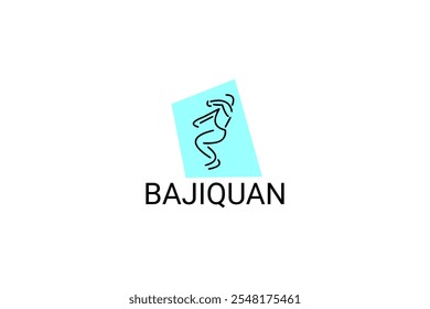 baji quan or "rake fist"  sport vector line icon. sportman, fighting stance. sport pictogram illustration.