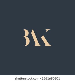 BAK abstract letter logo design. This logo is designed by three abstract letters.