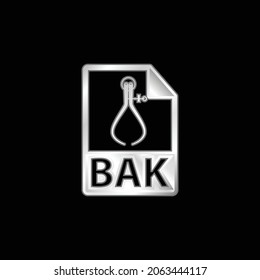 Bak File Format Symbol silver plated metallic icon