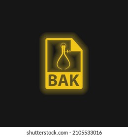 Bak File Format Symbol gelb leuchtendes Neonsymbol