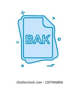 BAK file type icon design vector