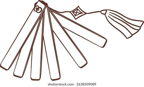 bak korean music instruement outline style clipart