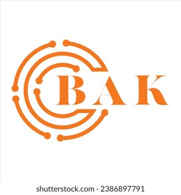 BAK letter design. BAK letter technology logo design on white background. BAK Monogram logo design for entrepreneur and business.