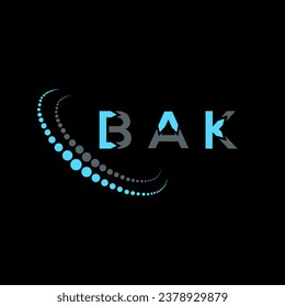 BAK letter logo creative design. BAK unique design.
