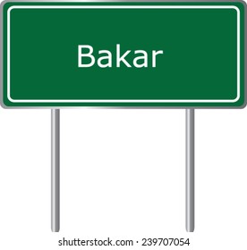 Bakar, Croatia , road sign green vector illustration, road table
