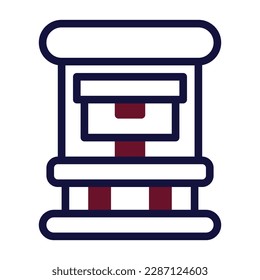 bakcpack icon duotone maroon navy colour military illustration vector army element and symbol perfect. Icon sign from modern collection for web.