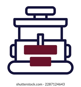 icono bakcpack duotone maroon color de la marina ilustración militar vector elemento del ejército y símbolo perfecto. Signo de icono de la colección moderna para la web.