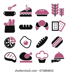 bake, bakery icon set
