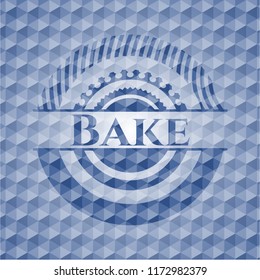 Bake blue hexagon emblem.