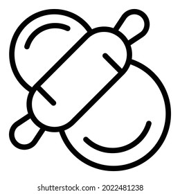 Bake dought icon outline vector. Dough pizza. Flour baking