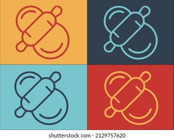 Bake Dought Logo Template, Simple Flat Icon of food,pastry,dough