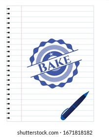 Ziehen Sie die Bake (Pen-Striche).  Blaue Tinte. Vektorillustration Illustration. Detaillierte Angaben.