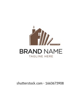 Bake house logo concept, house, bread, vector logo design template
