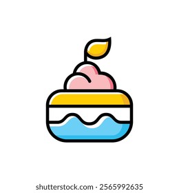 bake and ice cream icon in vector. logotype