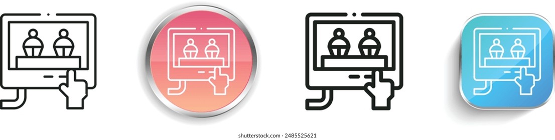 bake icon. Thin Linear, Regular and Button Style Design Isolated On White Background
