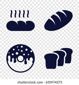 Bake icons set. set of 4 bake filled icons such as bread