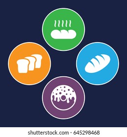 Bake icons set. set of 4 bake filled icons such as bread