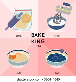 BAKE KING THREE How to make blueberry cream cheese pie is illustrate in simple way.