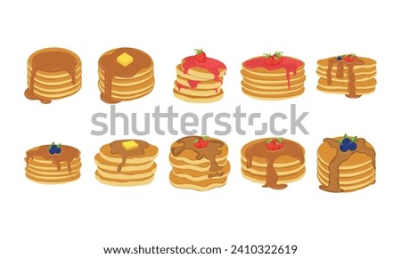 Bake Pancake Illustration Element Set