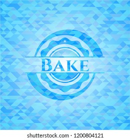 Bake realistic light blue mosaic emblem