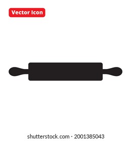 bake roller silhouette vector icon black isolated